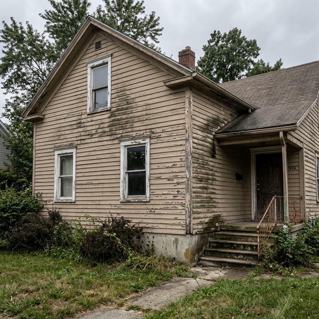 House exterior siding before painting